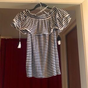 Loft brand, size xxs, black and white striped pattern